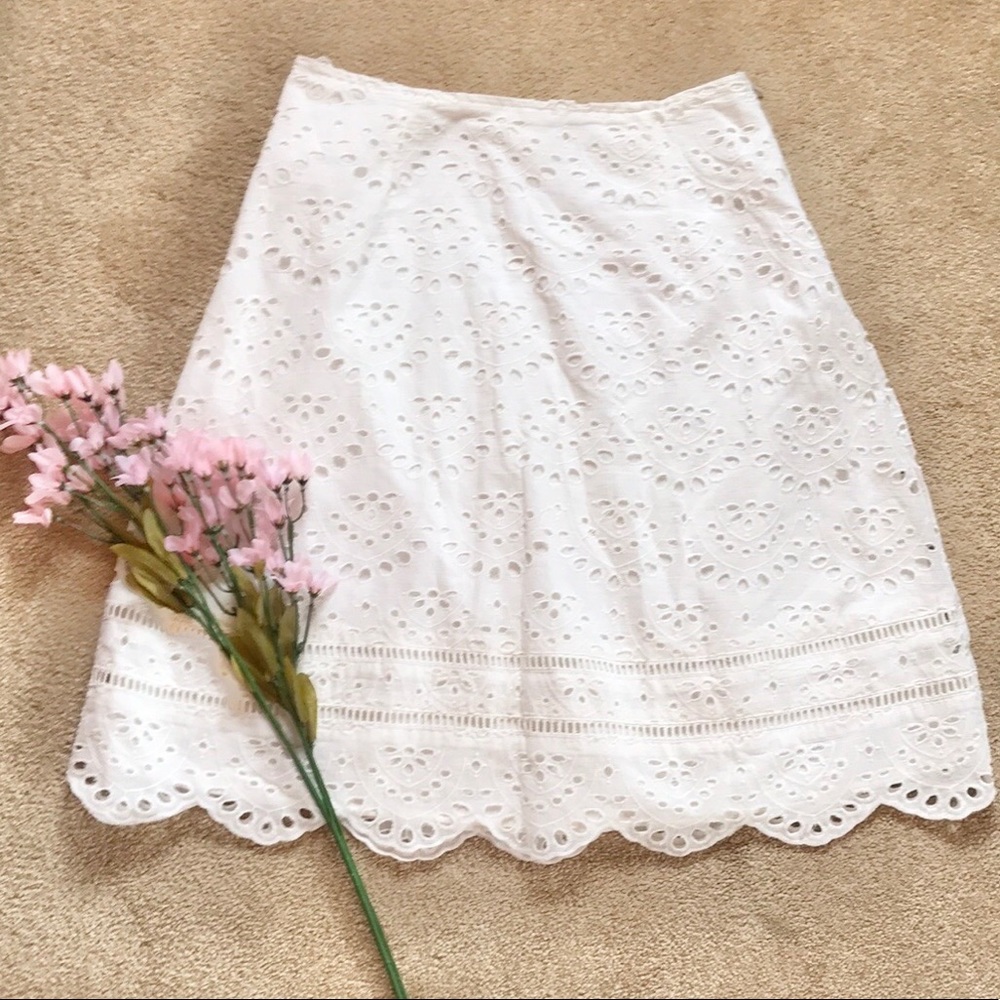 Cotton Eyelet Skirt